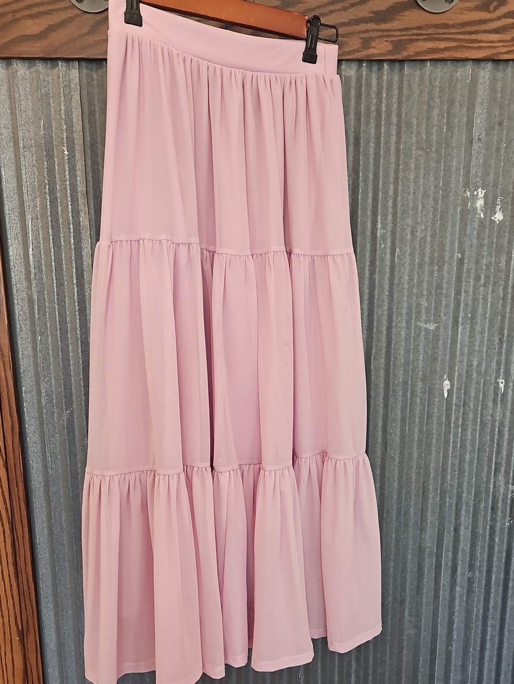 Zara Tiered Maxi Skirt - Light Pink/lavendar